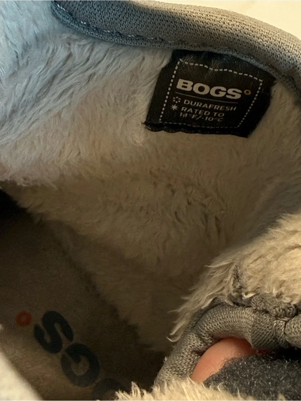 BOGS Baby Winter Boots Gray Faux Fur Kids Size 9
